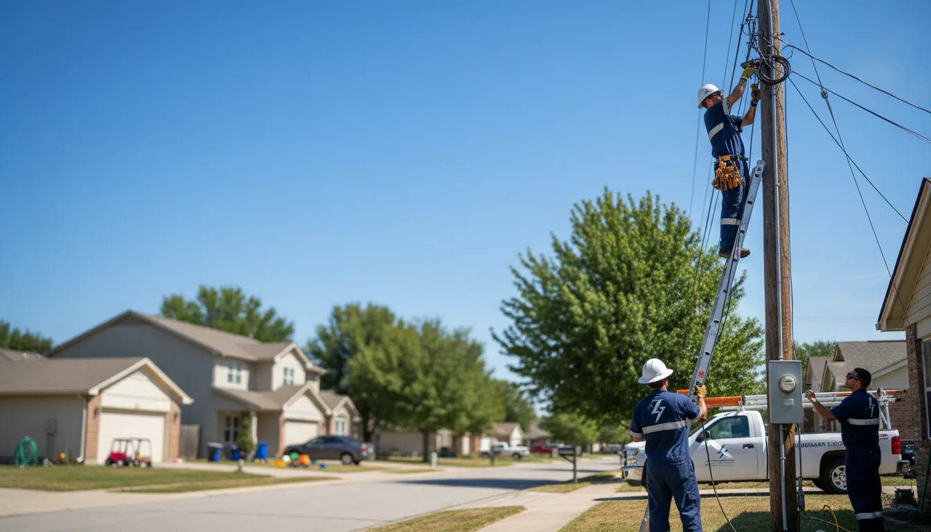 Residential electrician providing installation services in Round Mountain, TX